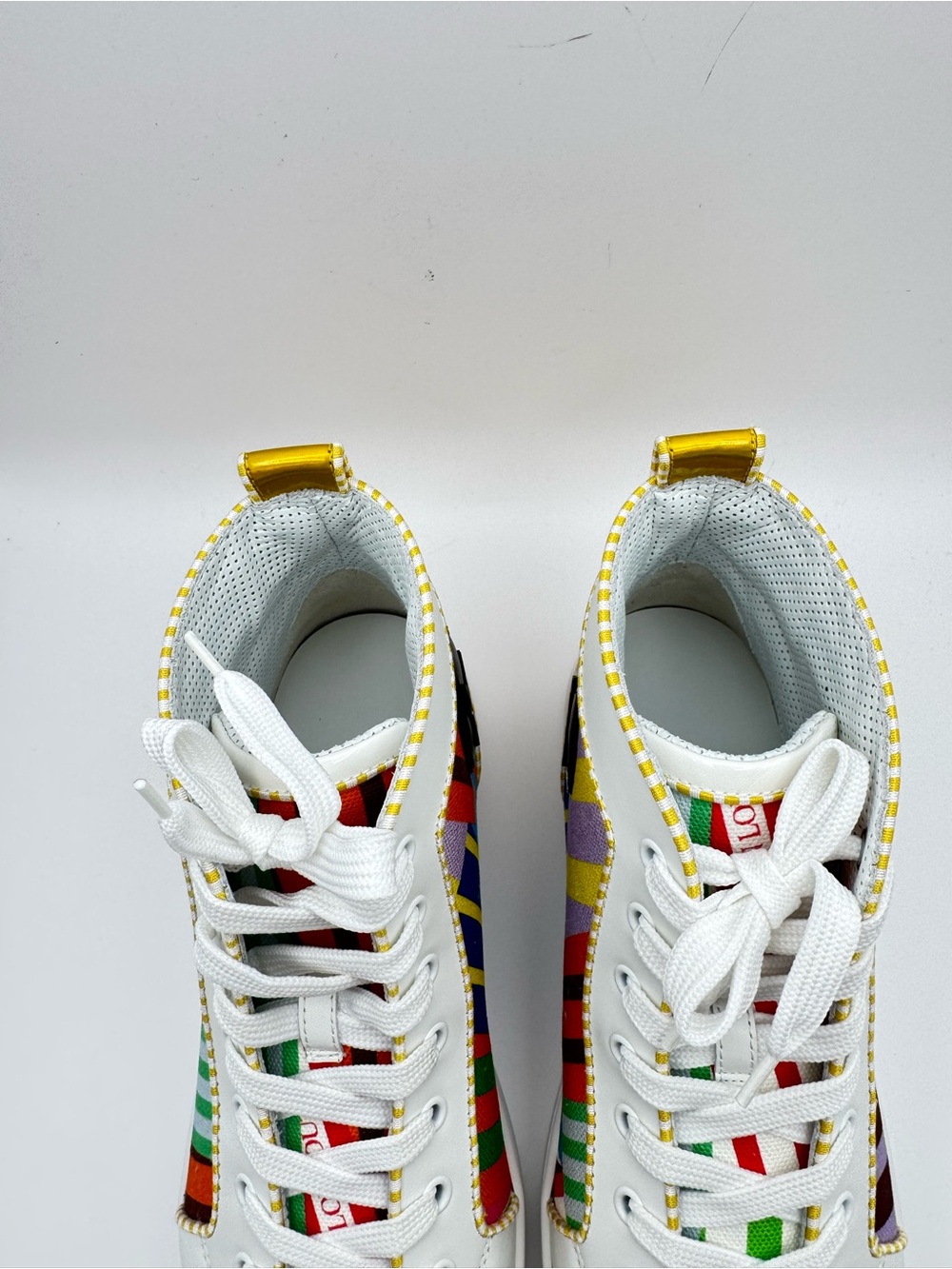 Christian Louboutin Lou Spikes Orlato Flat Version Multi High Top Sneakers EU 42 - Picture 8 of 11